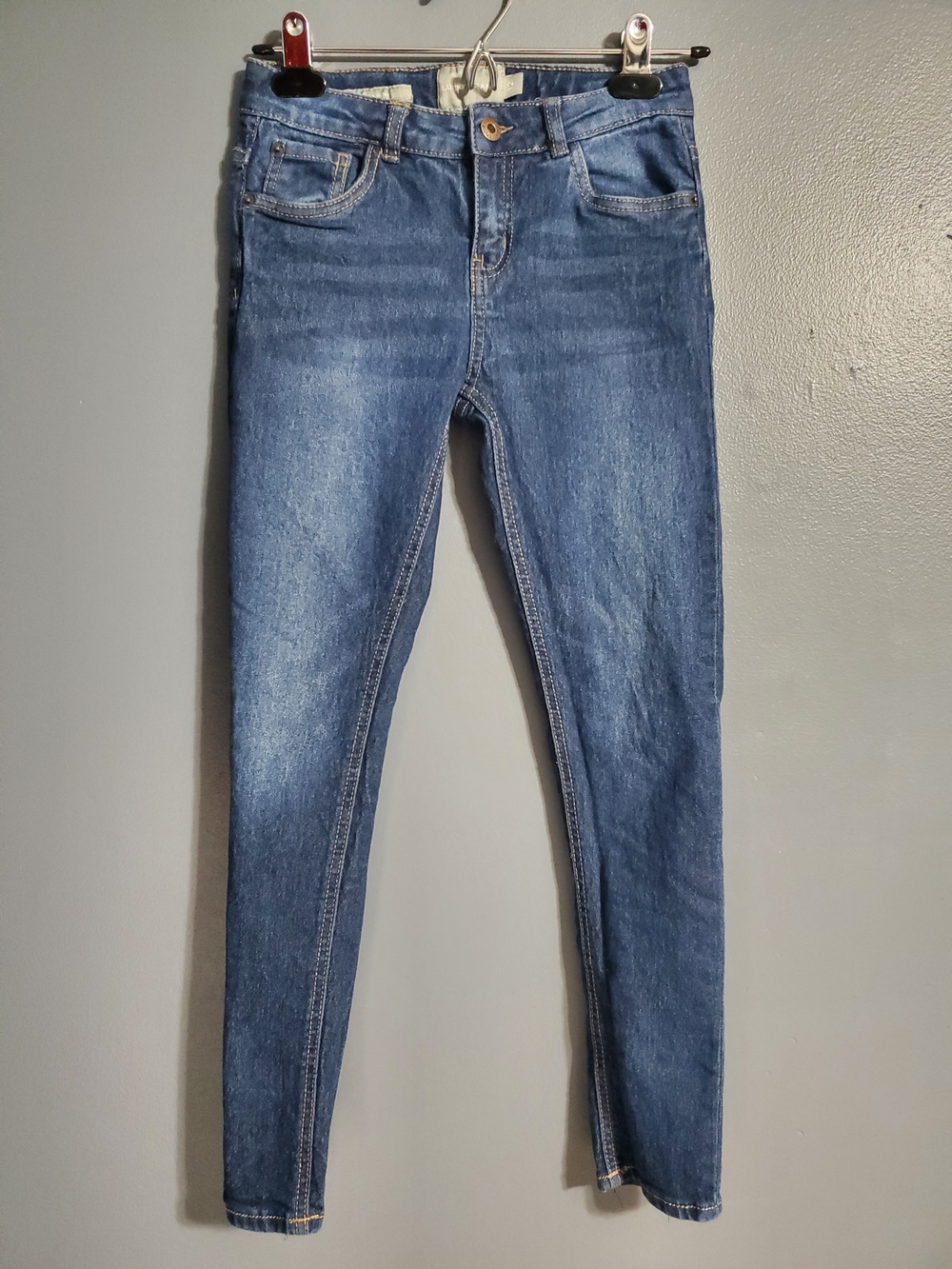 Lucky Brand Zoe Skinny Girls Jeans in Blue Denim Adjustable Waist Size 12